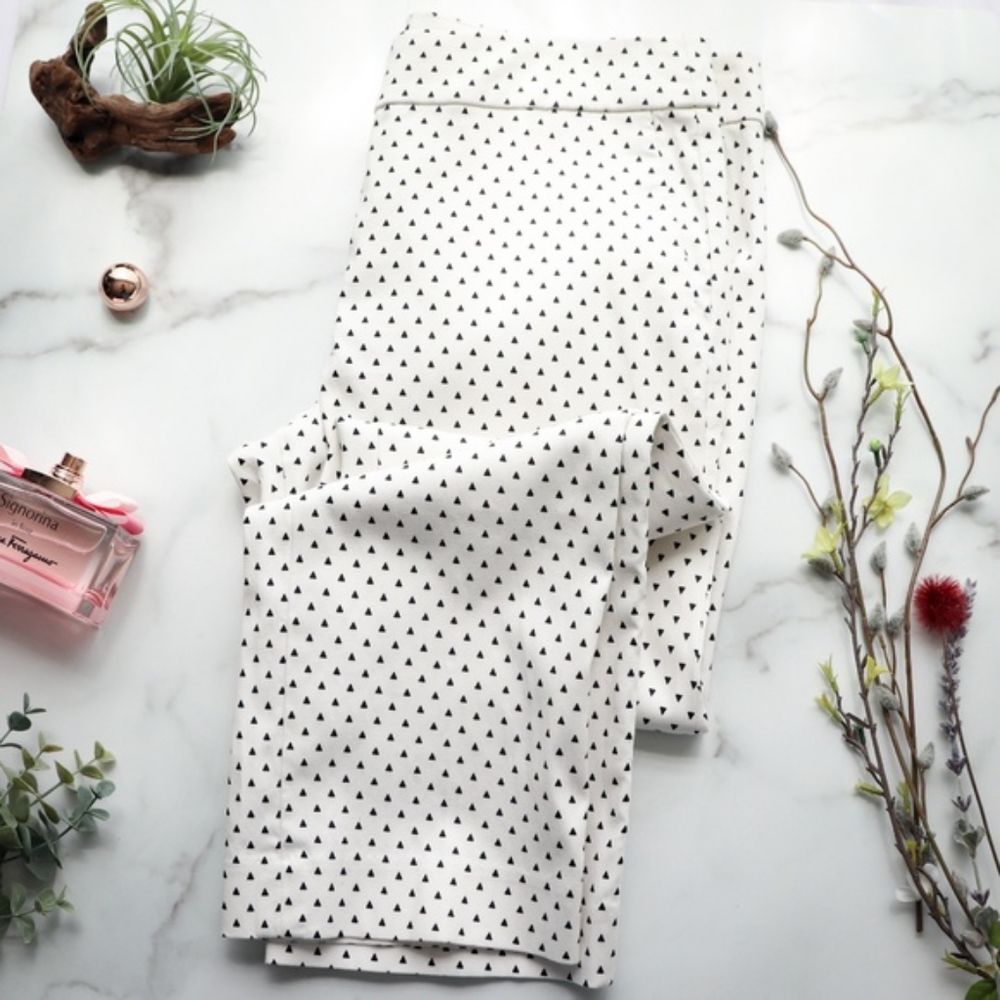J.Crew Campbell capri pant triangle white